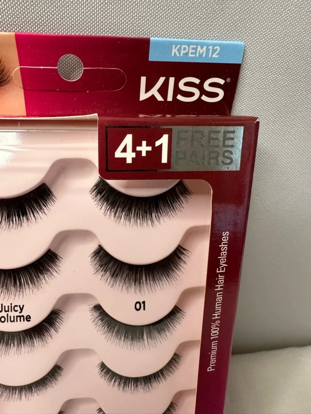 Kiss i-ENVY Juicy Volume False Eyelashes (4+1Pack) 100% Human Hair KPEM12 NEW